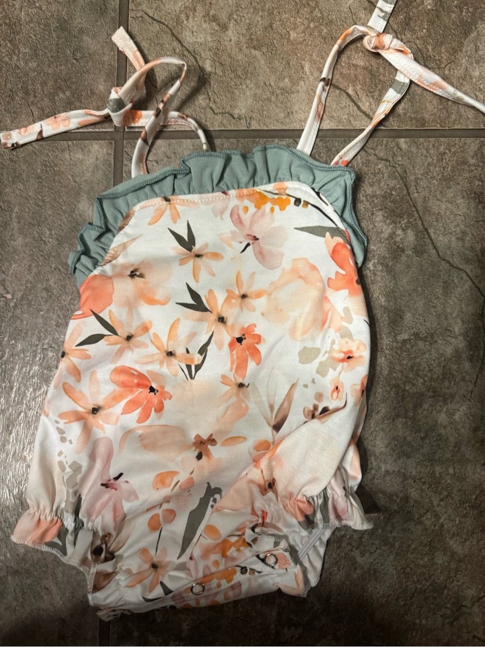 Honeydew USA Floral One-Piece in White, Peach & Sage